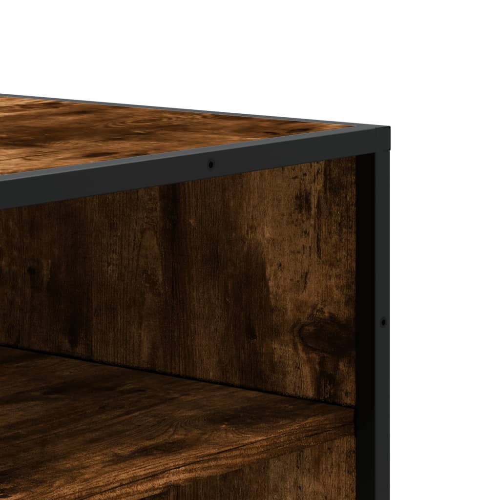 Schoenenkast 75x38x97,5 cm bewerkt hout en metaal gerookt eiken is nu te koop bij PeponiXL, paradijselijk wonen!