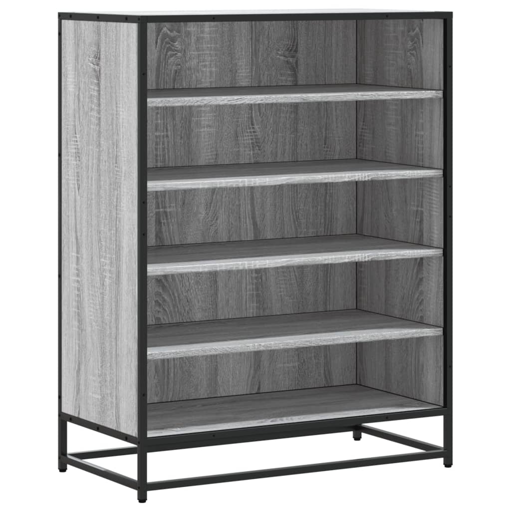 Schoenenkast 75x38x97,5 cm bewerkt hout en metaal grijs sonoma is nu te koop bij PeponiXL, paradijselijk wonen!