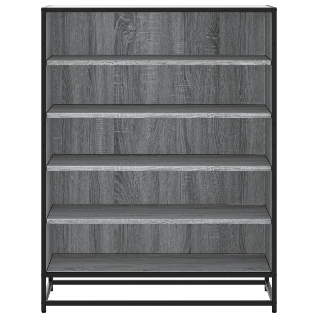 Schoenenkast 75x38x97,5 cm bewerkt hout en metaal grijs sonoma is nu te koop bij PeponiXL, paradijselijk wonen!