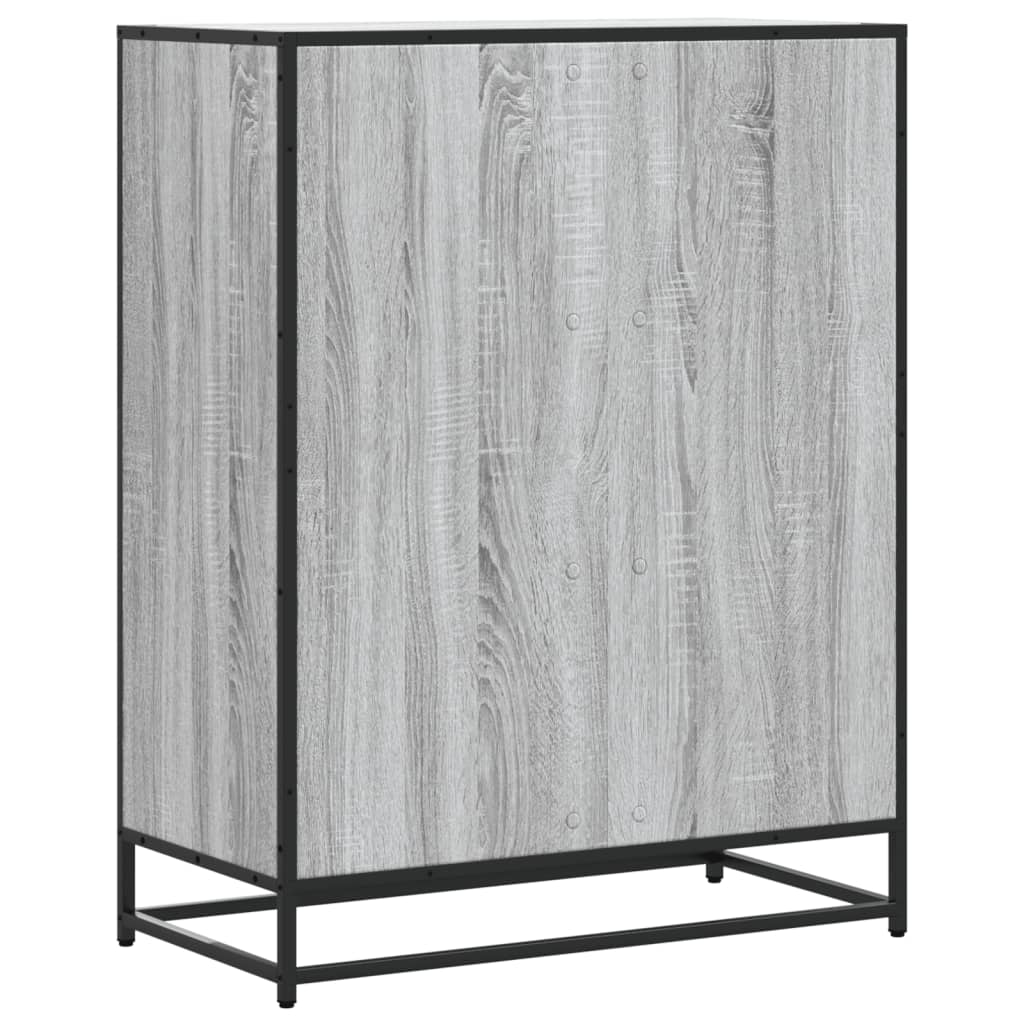 Schoenenkast 75x38x97,5 cm bewerkt hout en metaal grijs sonoma is nu te koop bij PeponiXL, paradijselijk wonen!