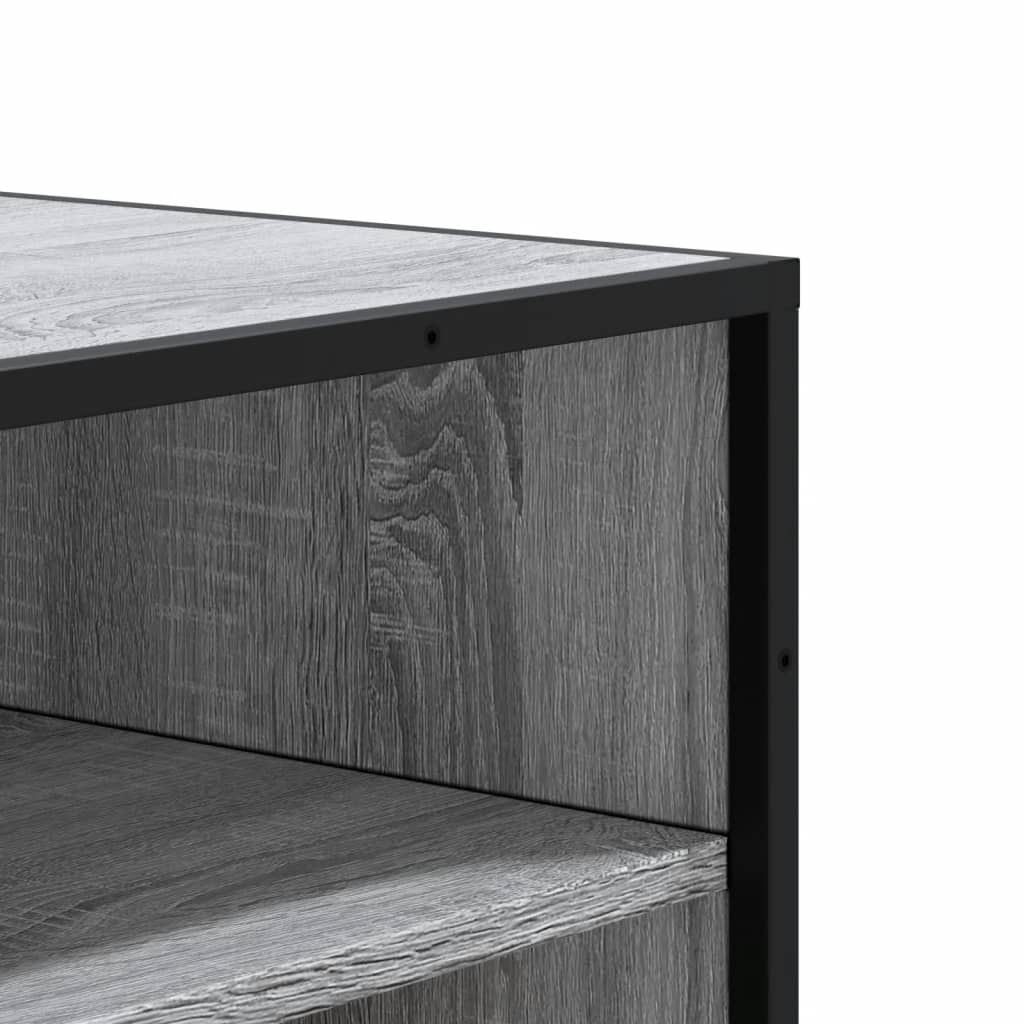 Schoenenkast 75x38x97,5 cm bewerkt hout en metaal grijs sonoma is nu te koop bij PeponiXL, paradijselijk wonen!