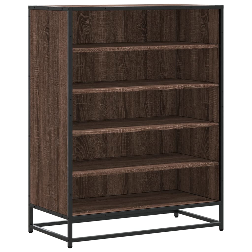 Schoenenkast 75x38x97,5 cm bewerkt hout en metaal bruin eiken is nu te koop bij PeponiXL, paradijselijk wonen!