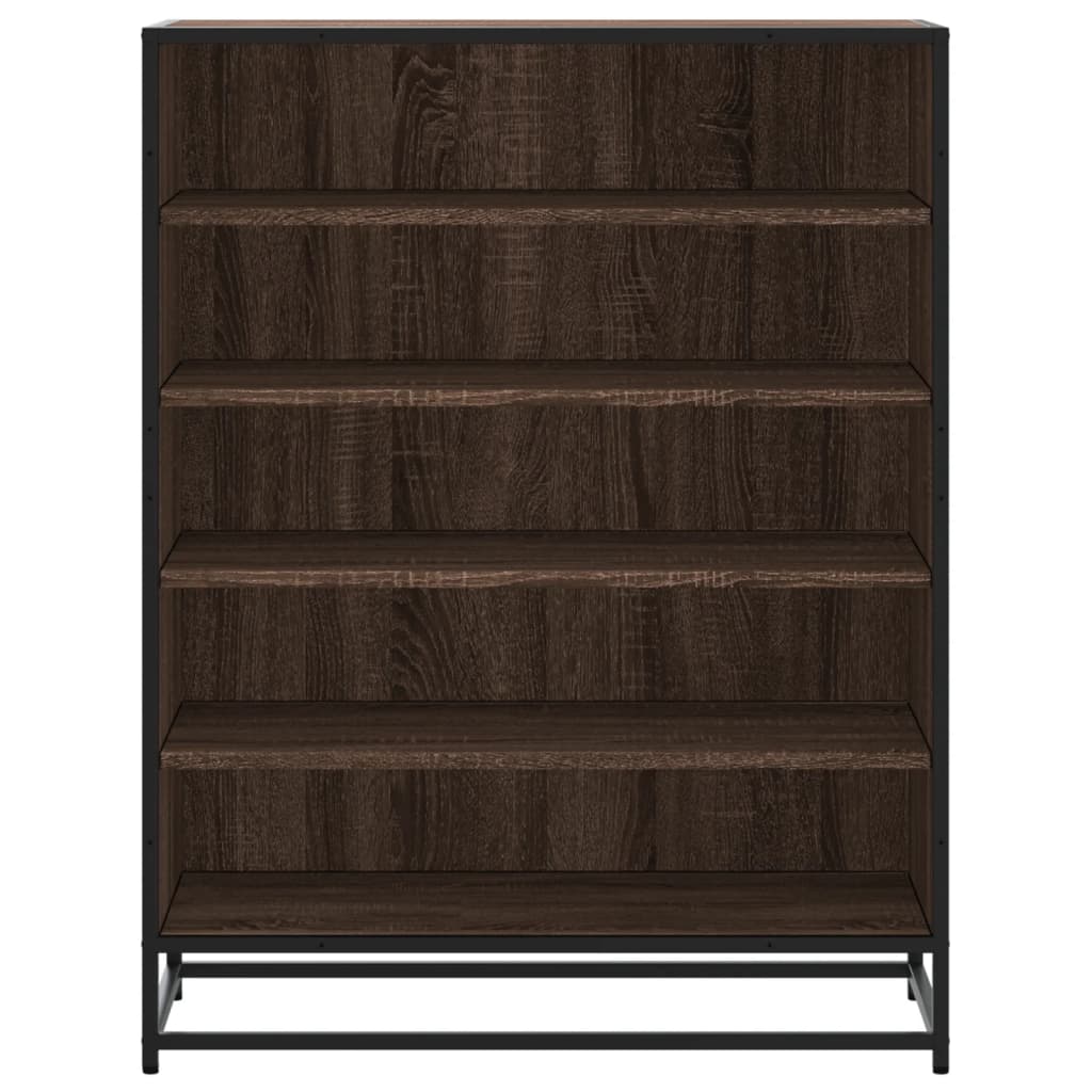 Schoenenkast 75x38x97,5 cm bewerkt hout en metaal bruin eiken is nu te koop bij PeponiXL, paradijselijk wonen!