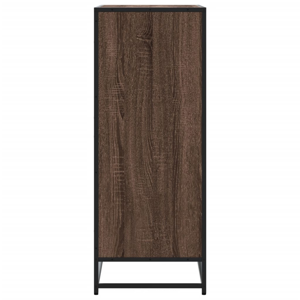Schoenenkast 75x38x97,5 cm bewerkt hout en metaal bruin eiken is nu te koop bij PeponiXL, paradijselijk wonen!