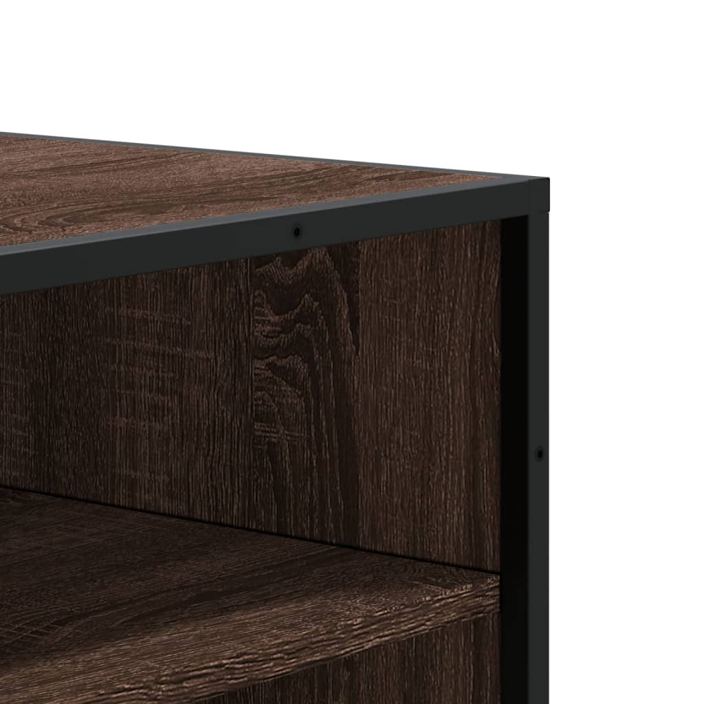 Schoenenkast 75x38x97,5 cm bewerkt hout en metaal bruin eiken is nu te koop bij PeponiXL, paradijselijk wonen!