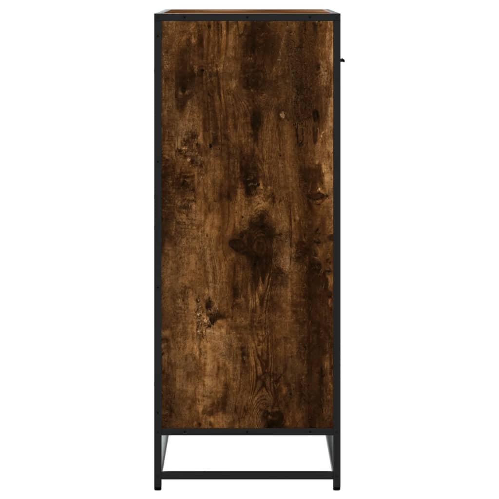 Schoenenkast 75x38x97,5 cm bewerkt hout en metaal gerookt eiken is nu te koop bij PeponiXL, paradijselijk wonen!