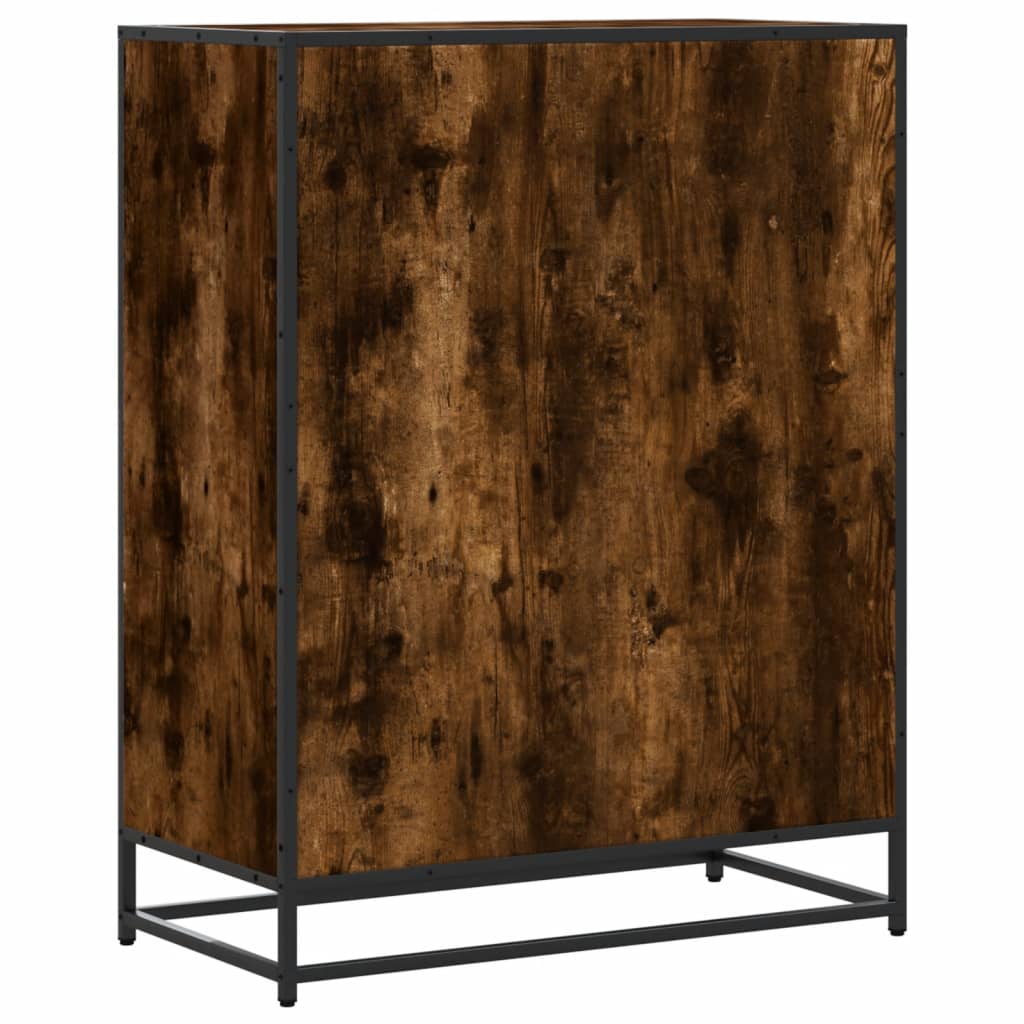 Schoenenkast 75x38x97,5 cm bewerkt hout en metaal gerookt eiken is nu te koop bij PeponiXL, paradijselijk wonen!