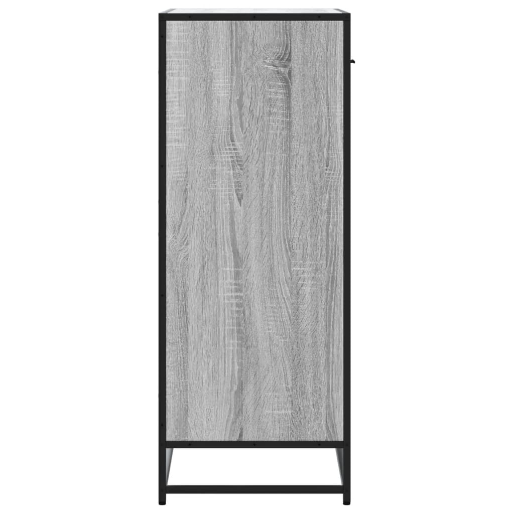 Schoenenkast 75x38x97,5 cm bewerkt hout en metaal grijs sonoma is nu te koop bij PeponiXL, paradijselijk wonen!