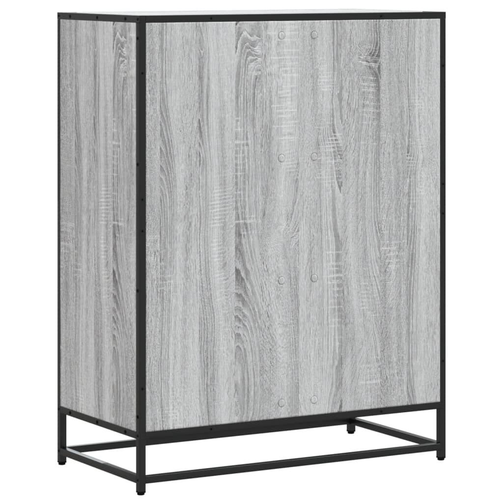 Schoenenkast 75x38x97,5 cm bewerkt hout en metaal grijs sonoma is nu te koop bij PeponiXL, paradijselijk wonen!