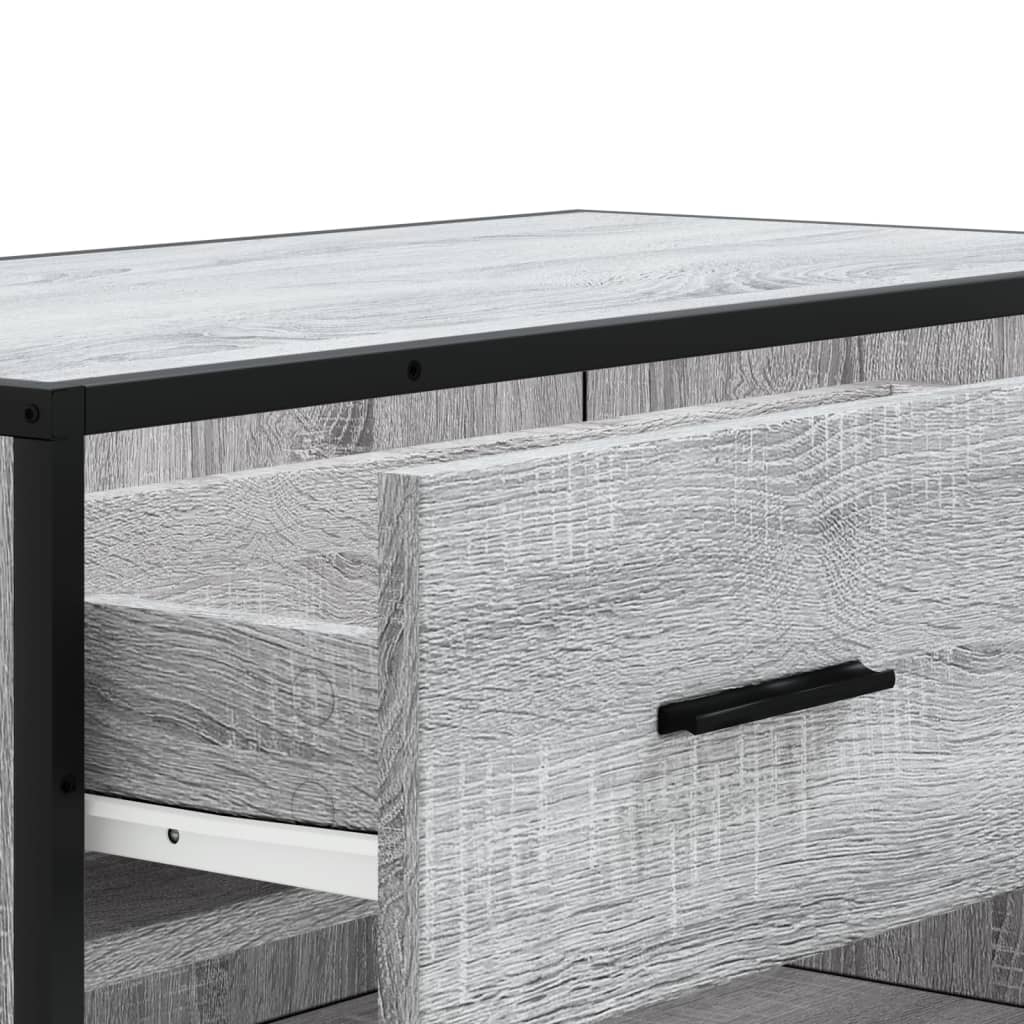 Schoenenkast 75x38x97,5 cm bewerkt hout en metaal grijs sonoma is nu te koop bij PeponiXL, paradijselijk wonen!