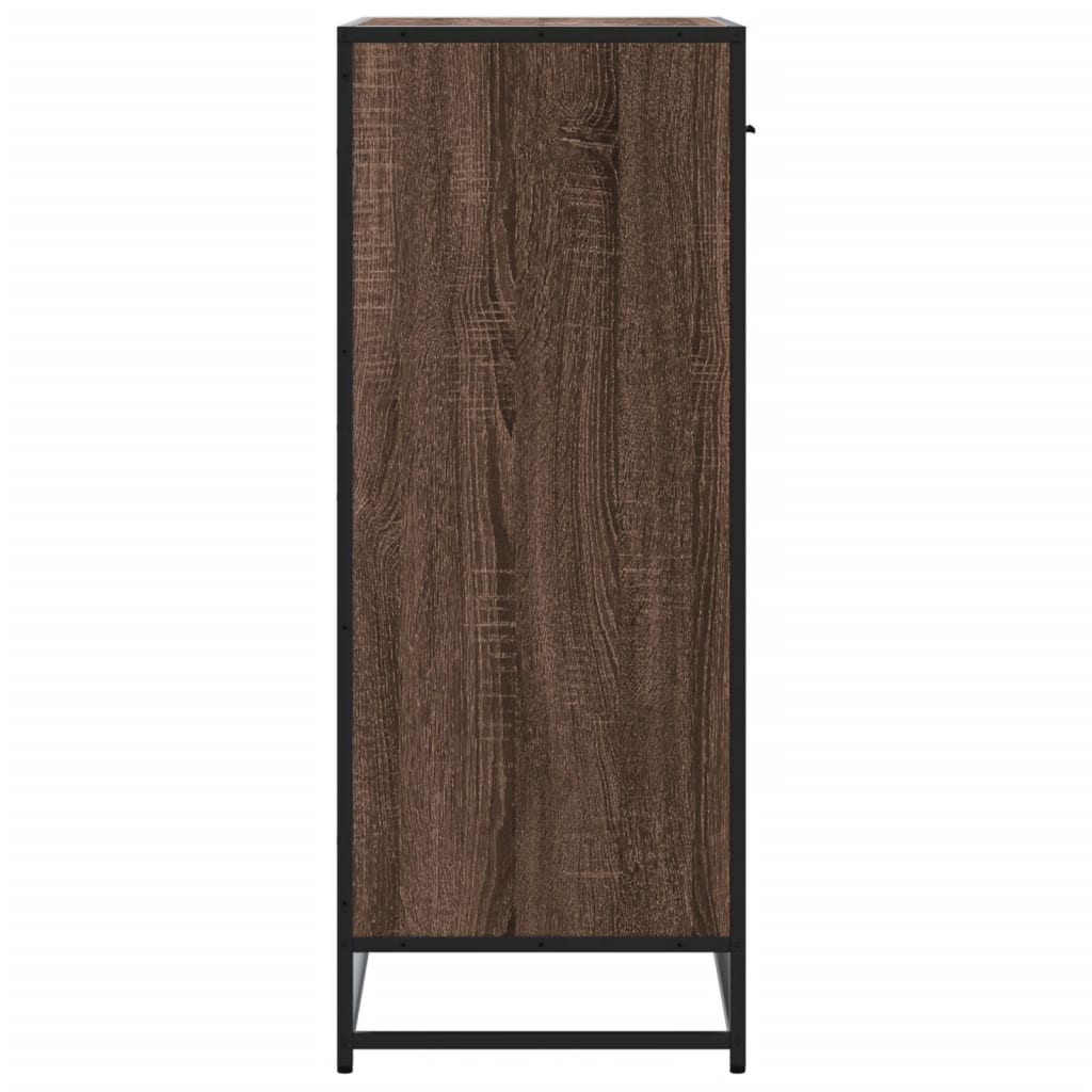 Schoenenkast 75x38x97,5 cm bewerkt hout en metaal bruin eiken is nu te koop bij PeponiXL, paradijselijk wonen!