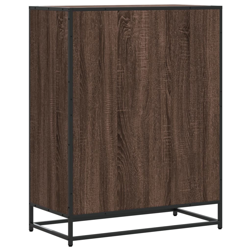 Schoenenkast 75x38x97,5 cm bewerkt hout en metaal bruin eiken is nu te koop bij PeponiXL, paradijselijk wonen!