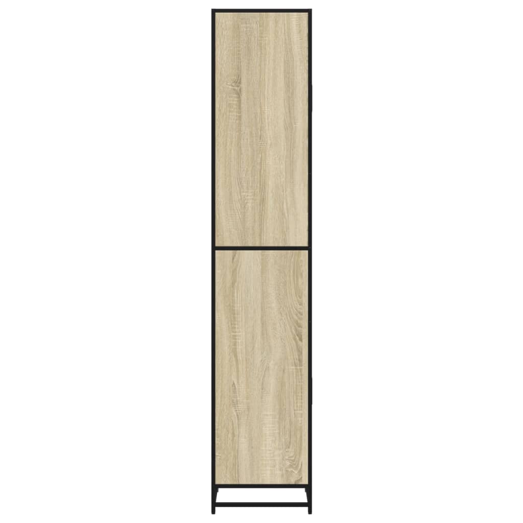 Badkamerkast 35x37,5x188,5 cm hout en metaal sonoma eikenkleur is nu te koop bij PeponiXL, paradijselijk wonen!