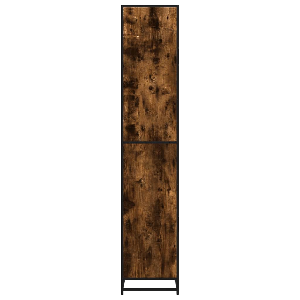 Badkamerkast 35x37,5x188,5 cm hout en metaal gerookt eikenkleur is nu te koop bij PeponiXL, paradijselijk wonen!
