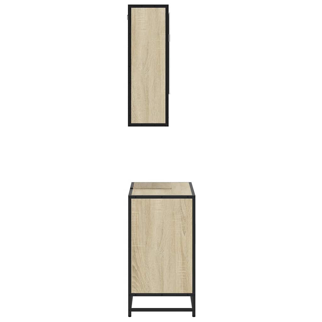 2-delige Badkamermeubelset bewerkt hout sonoma eikenkleurig is nu te koop bij PeponiXL, paradijselijk wonen!