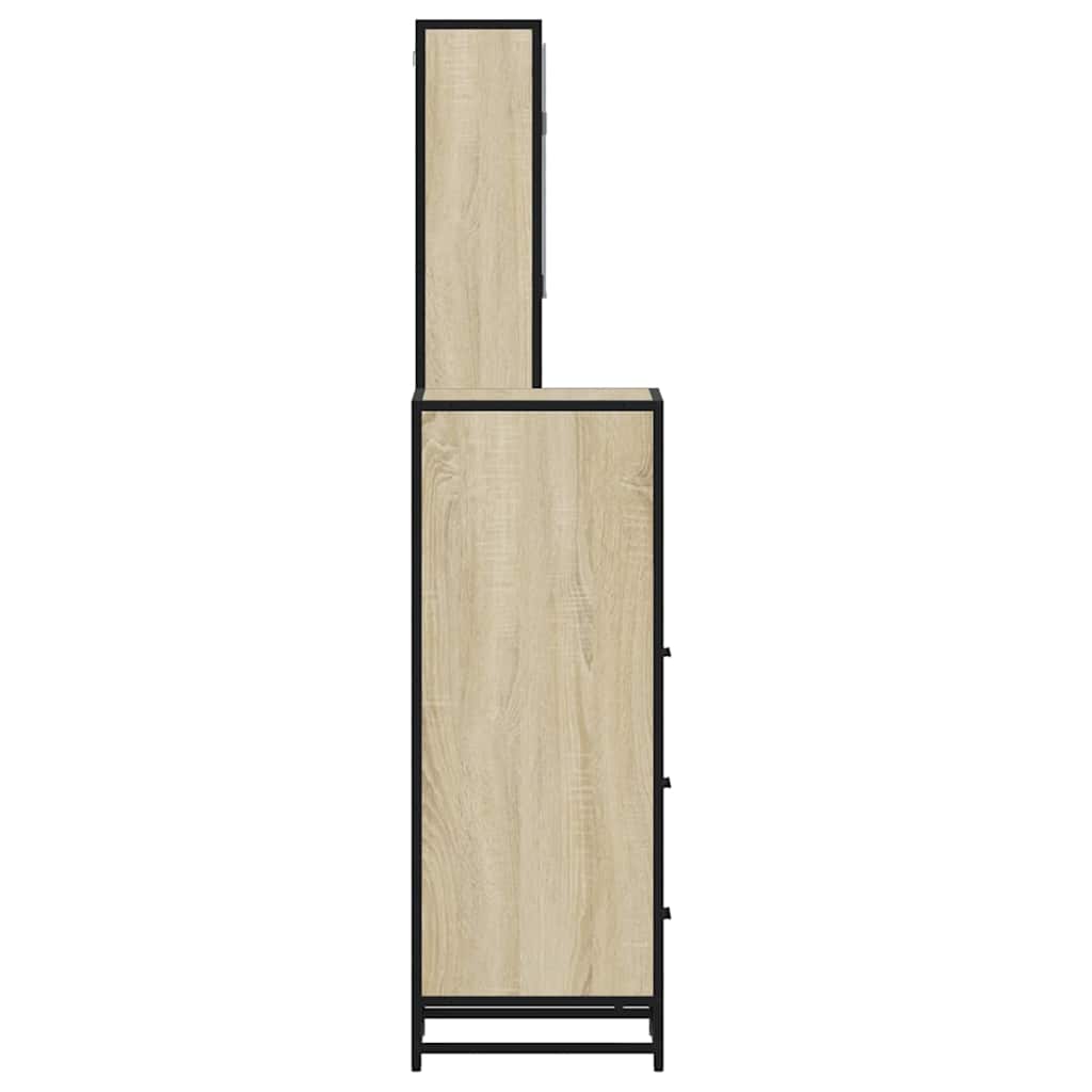 3-delige Badkamermeubelset bewerkt hout sonoma eikenkleurig is nu te koop bij PeponiXL, paradijselijk wonen!