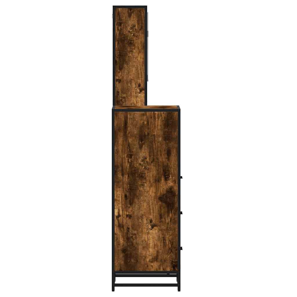 3-delige Badkamermeubelset bewerkt hout gerookt eikenkleurig is nu te koop bij PeponiXL, paradijselijk wonen!