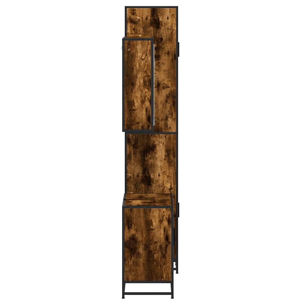 3-delige Badkamermeubelset bewerkt hout gerookt eikenkleurig is nu te koop bij PeponiXL, paradijselijk wonen!