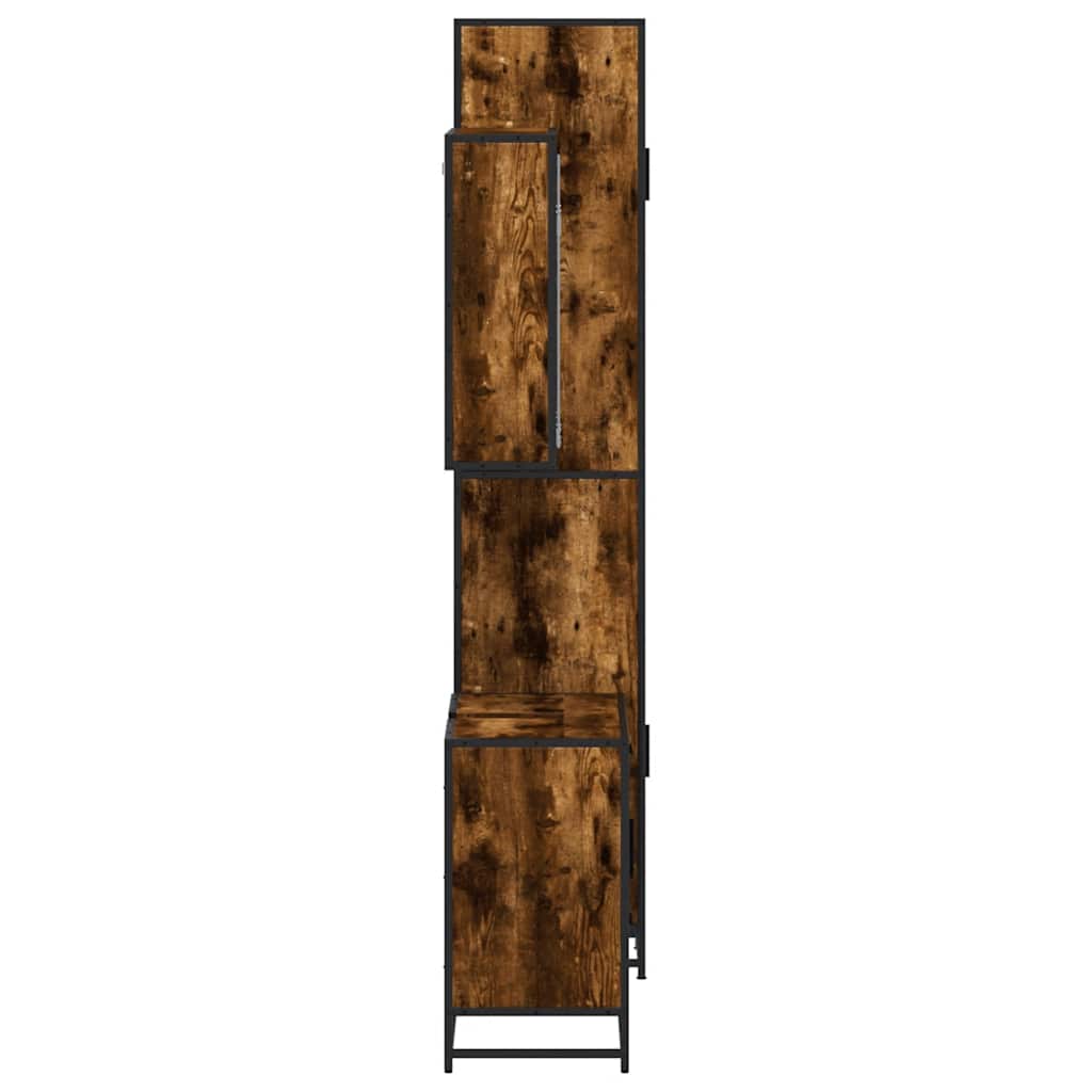3-delige Badkamermeubelset bewerkt hout gerookt eikenkleurig is nu te koop bij PeponiXL, paradijselijk wonen!