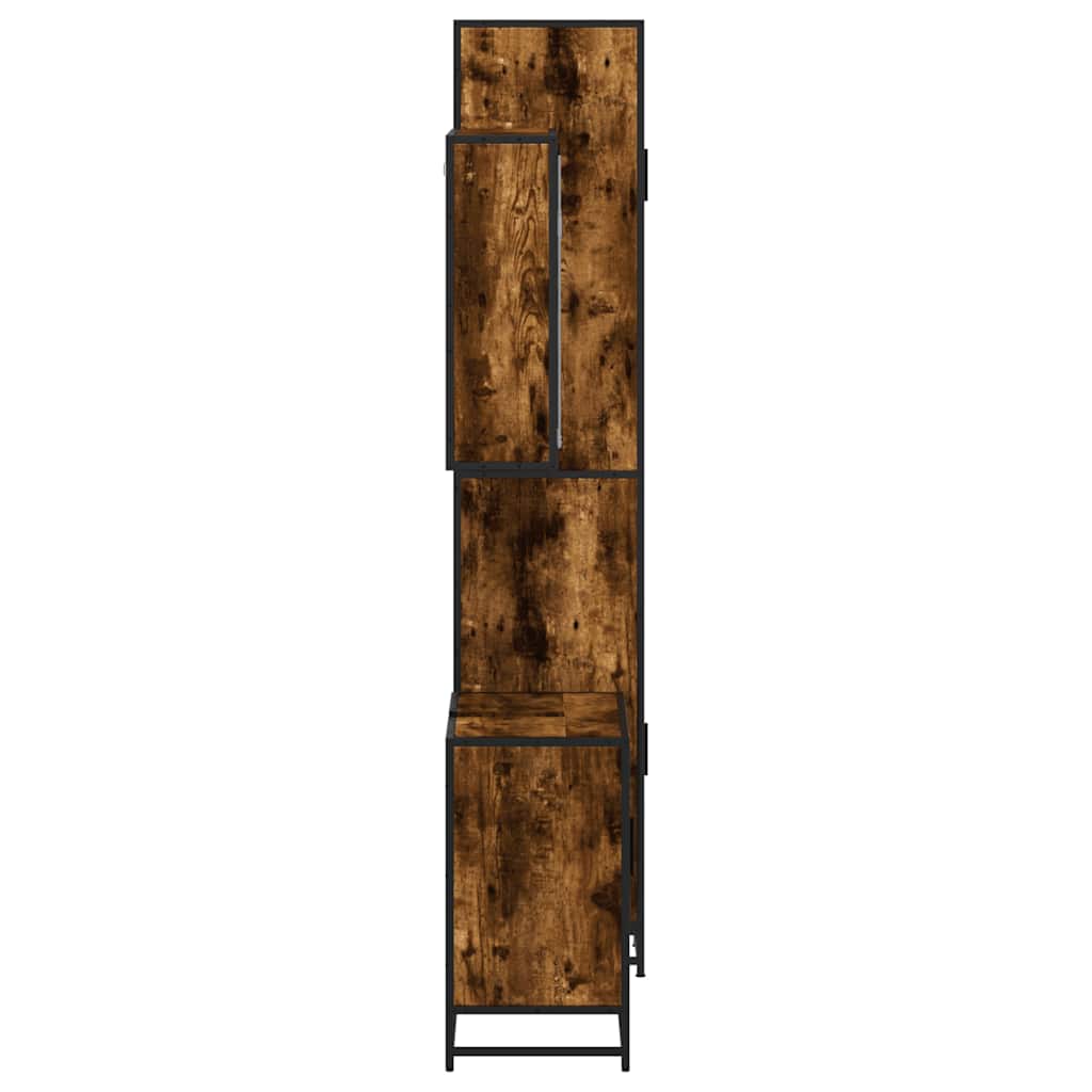 3-delige Badkamermeubelset bewerkt hout gerookt eikenkleurig is nu te koop bij PeponiXL, paradijselijk wonen!