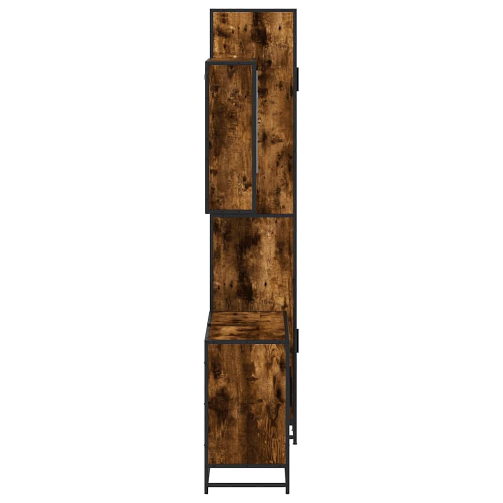 3-delige Badkamermeubelset bewerkt hout gerookt eikenkleurig is nu te koop bij PeponiXL, paradijselijk wonen!