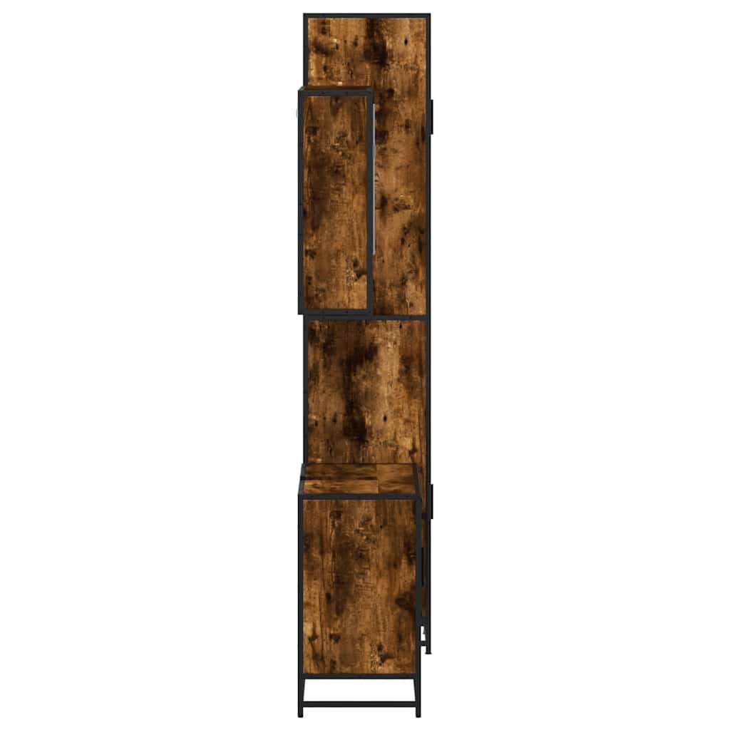 3-delige Badkamermeubelset bewerkt hout gerookt eikenkleurig is nu te koop bij PeponiXL, paradijselijk wonen!