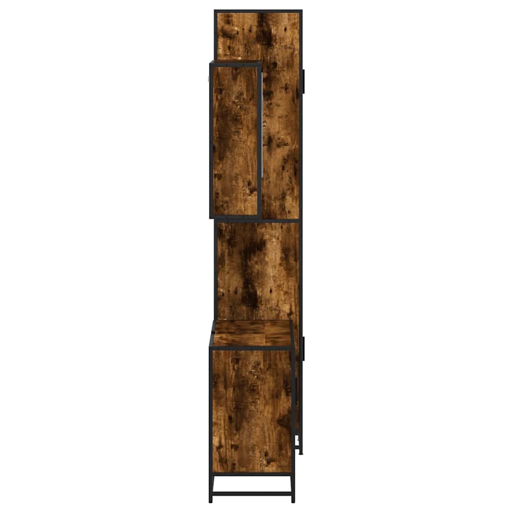 3-delige Badkamermeubelset bewerkt hout gerookt eikenkleurig is nu te koop bij PeponiXL, paradijselijk wonen!