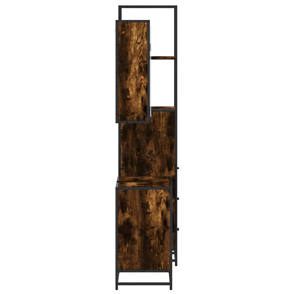 3-delige Badkamermeubelset bewerkt hout gerookt eikenkleurig is nu te koop bij PeponiXL, paradijselijk wonen!