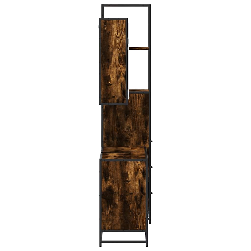 3-delige Badkamermeubelset bewerkt hout gerookt eikenkleurig is nu te koop bij PeponiXL, paradijselijk wonen!