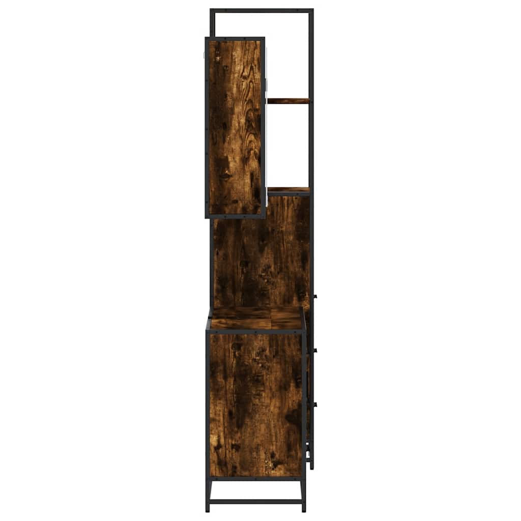 3-delige Badkamermeubelset bewerkt hout gerookt eikenkleurig is nu te koop bij PeponiXL, paradijselijk wonen!