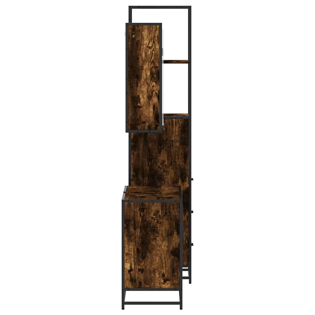 3-delige Badkamermeubelset bewerkt hout gerookt eikenkleurig is nu te koop bij PeponiXL, paradijselijk wonen!