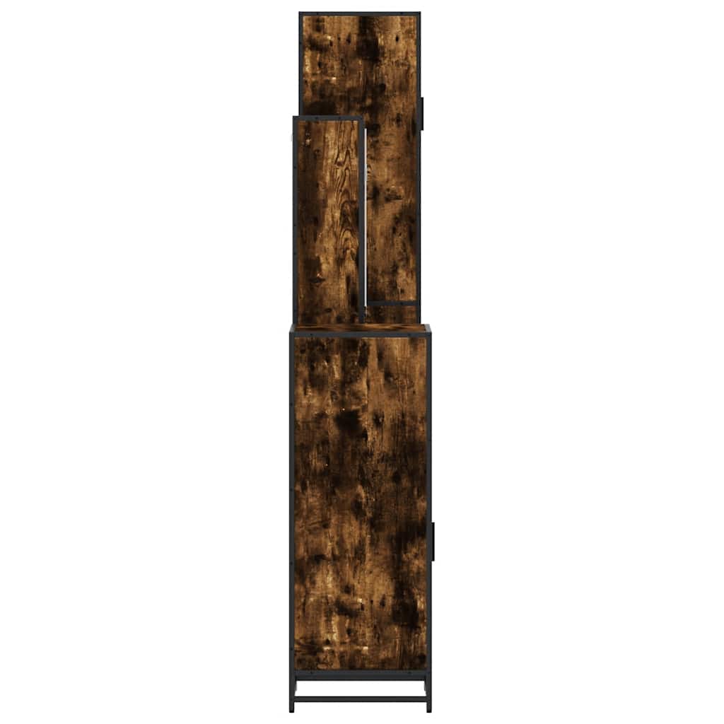 4-delige Badkamermeubelset bewerkt hout gerookt eikenkleurig is nu te koop bij PeponiXL, paradijselijk wonen!