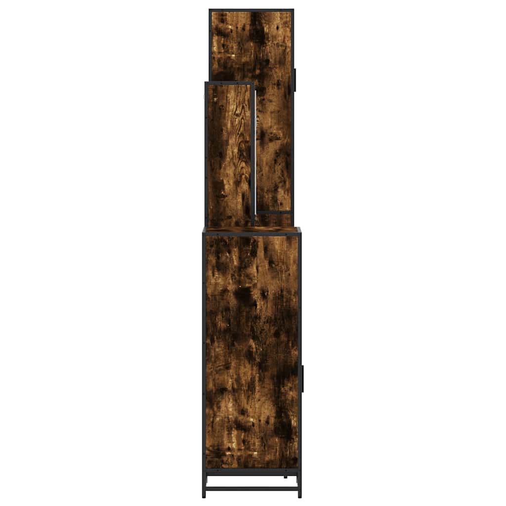 4-delige Badkamermeubelset bewerkt hout gerookt eikenkleurig is nu te koop bij PeponiXL, paradijselijk wonen!