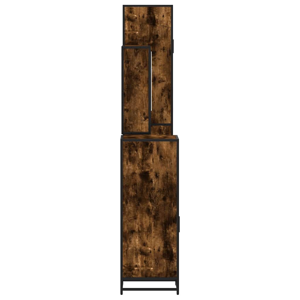 4-delige Badkamermeubelset bewerkt hout gerookt eikenkleurig is nu te koop bij PeponiXL, paradijselijk wonen!