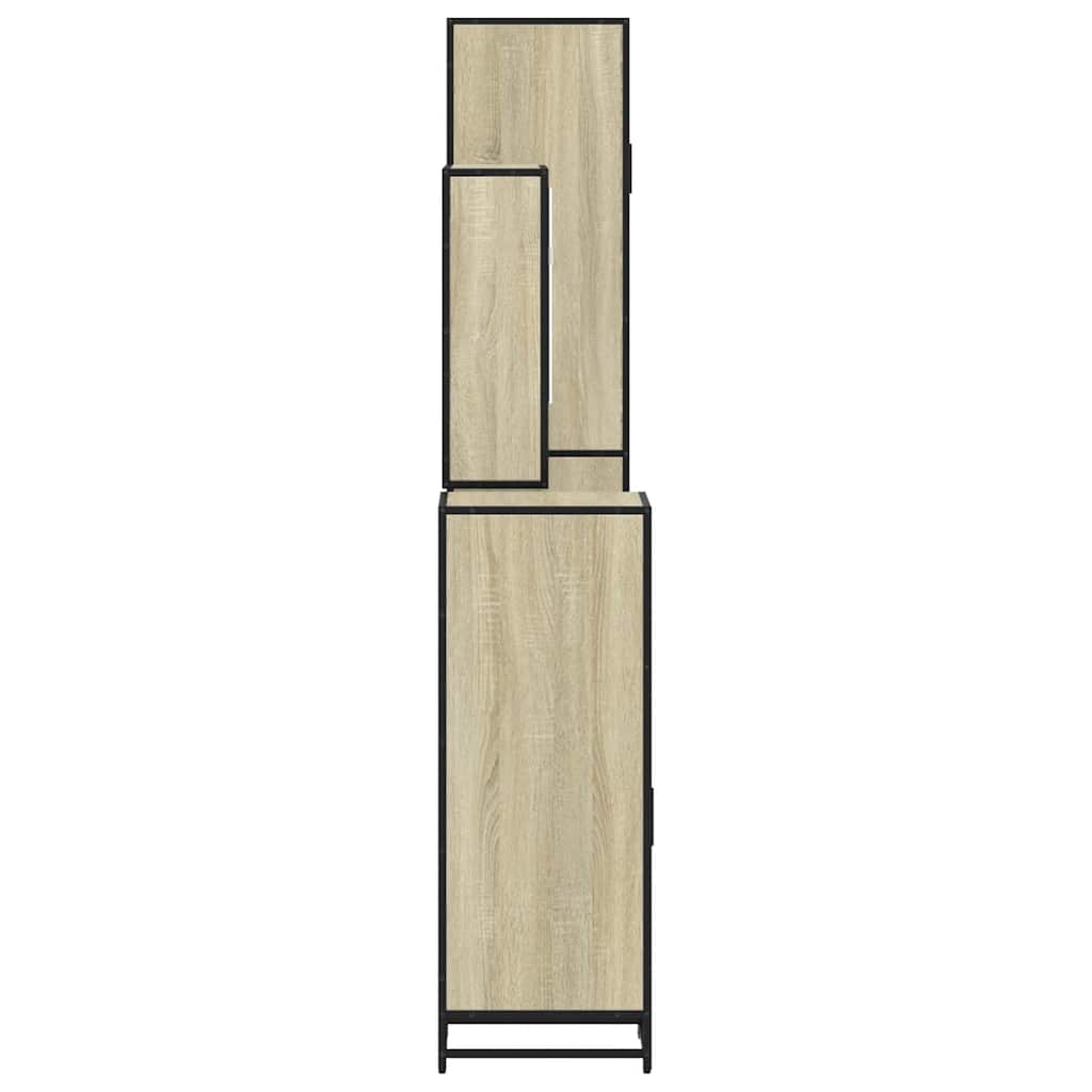 4-delige Badkamermeubelset bewerkt hout sonoma eikenkleurig is nu te koop bij PeponiXL, paradijselijk wonen!