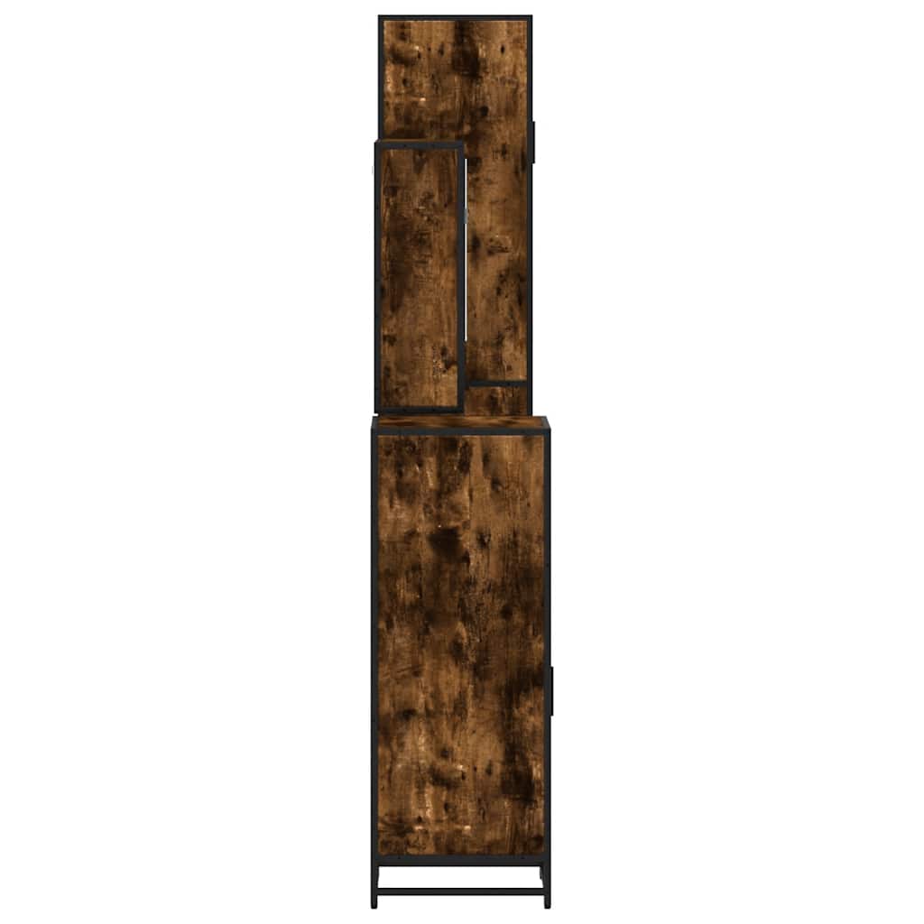 4-delige Badkamermeubelset bewerkt hout gerookt eikenkleurig is nu te koop bij PeponiXL, paradijselijk wonen!