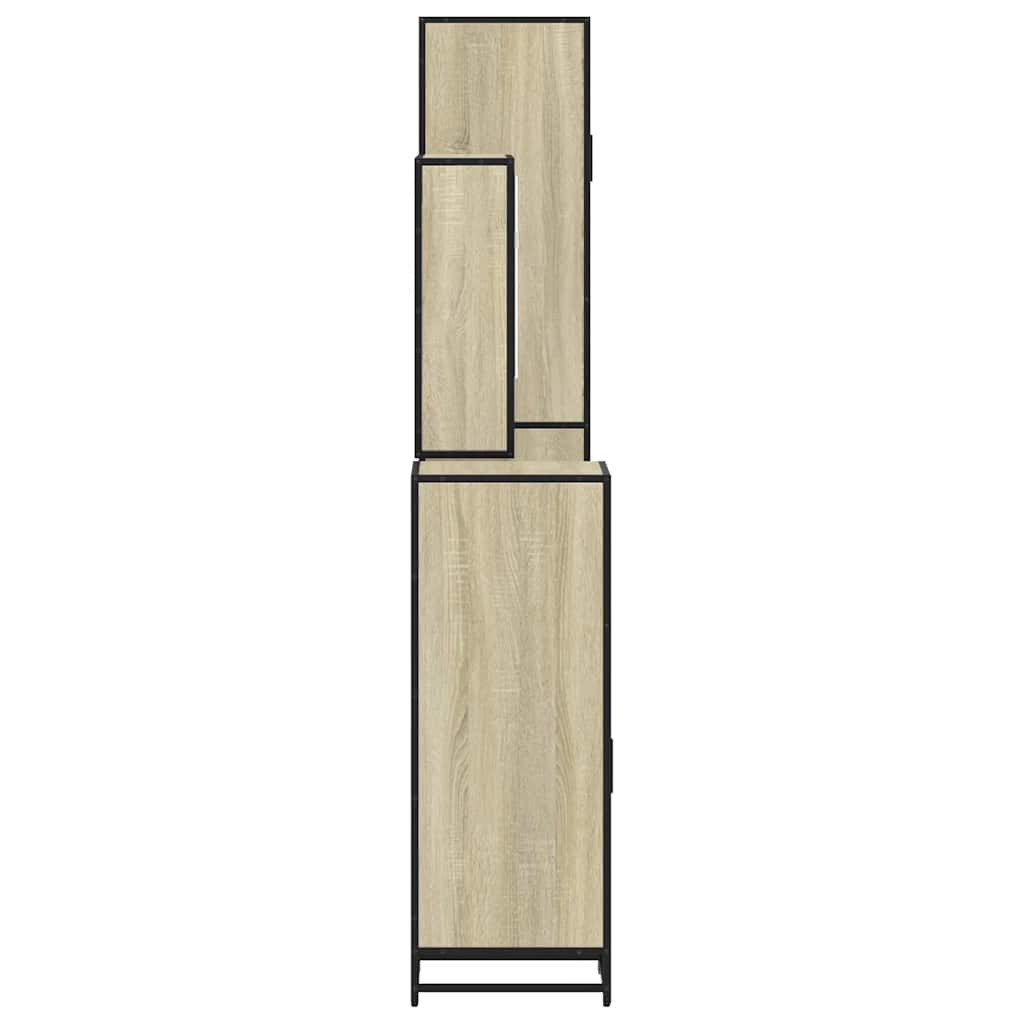 4-delige Badkamermeubelset bewerkt hout sonoma eikenkleurig is nu te koop bij PeponiXL, paradijselijk wonen!
