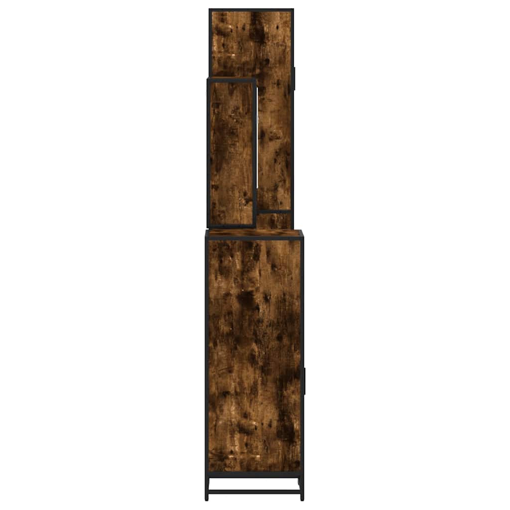 4-delige Badkamermeubelset bewerkt hout gerookt eikenkleurig is nu te koop bij PeponiXL, paradijselijk wonen!