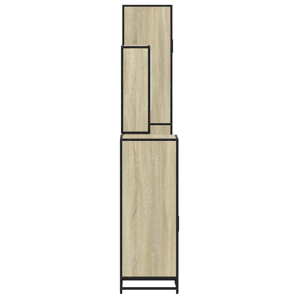4-delige Badkamermeubelset bewerkt hout sonoma eikenkleurig is nu te koop bij PeponiXL, paradijselijk wonen!