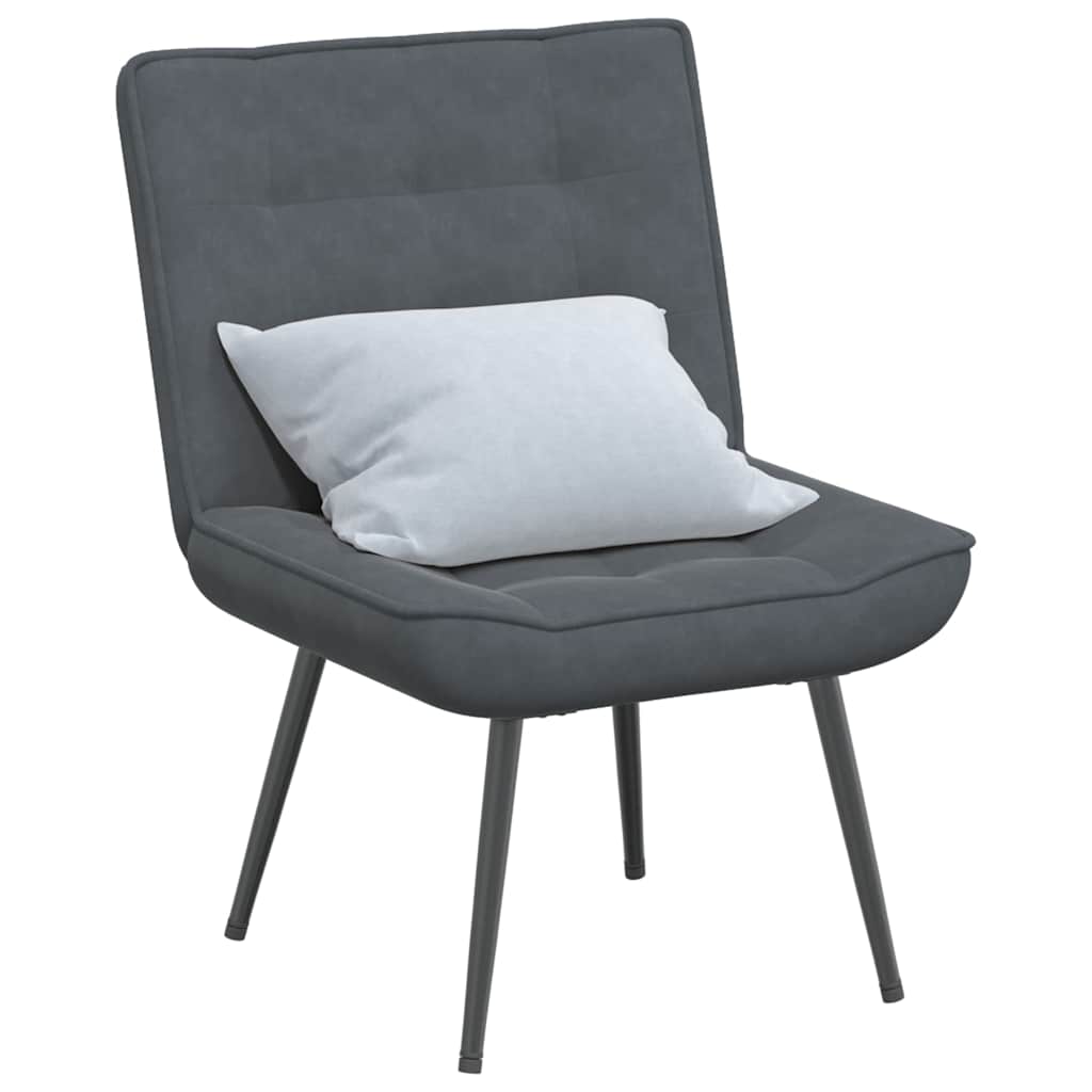 Relaxstoel 64x74x84 cm fluweel donkergrijs is nu te koop bij PeponiXL, paradijselijk wonen!