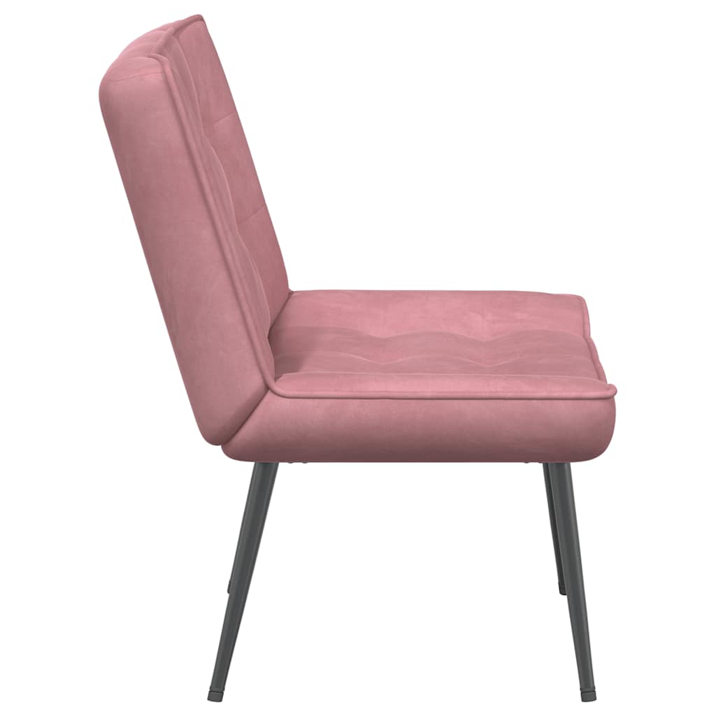 Relaxstoel 64x74x84 cm fluweel roze is nu te koop bij PeponiXL, paradijselijk wonen!