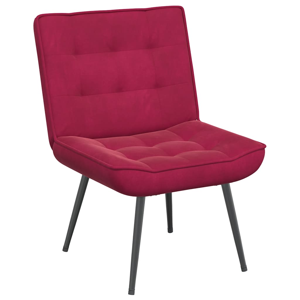 Relaxstoel 64x74x84 cm fluweel wijnrood is nu te koop bij PeponiXL, paradijselijk wonen!