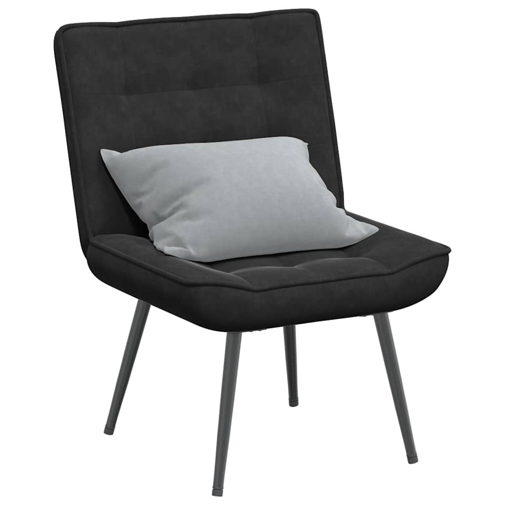 Relaxstoel 64x74x84 cm fluweel zwart is nu te koop bij PeponiXL, paradijselijk wonen!