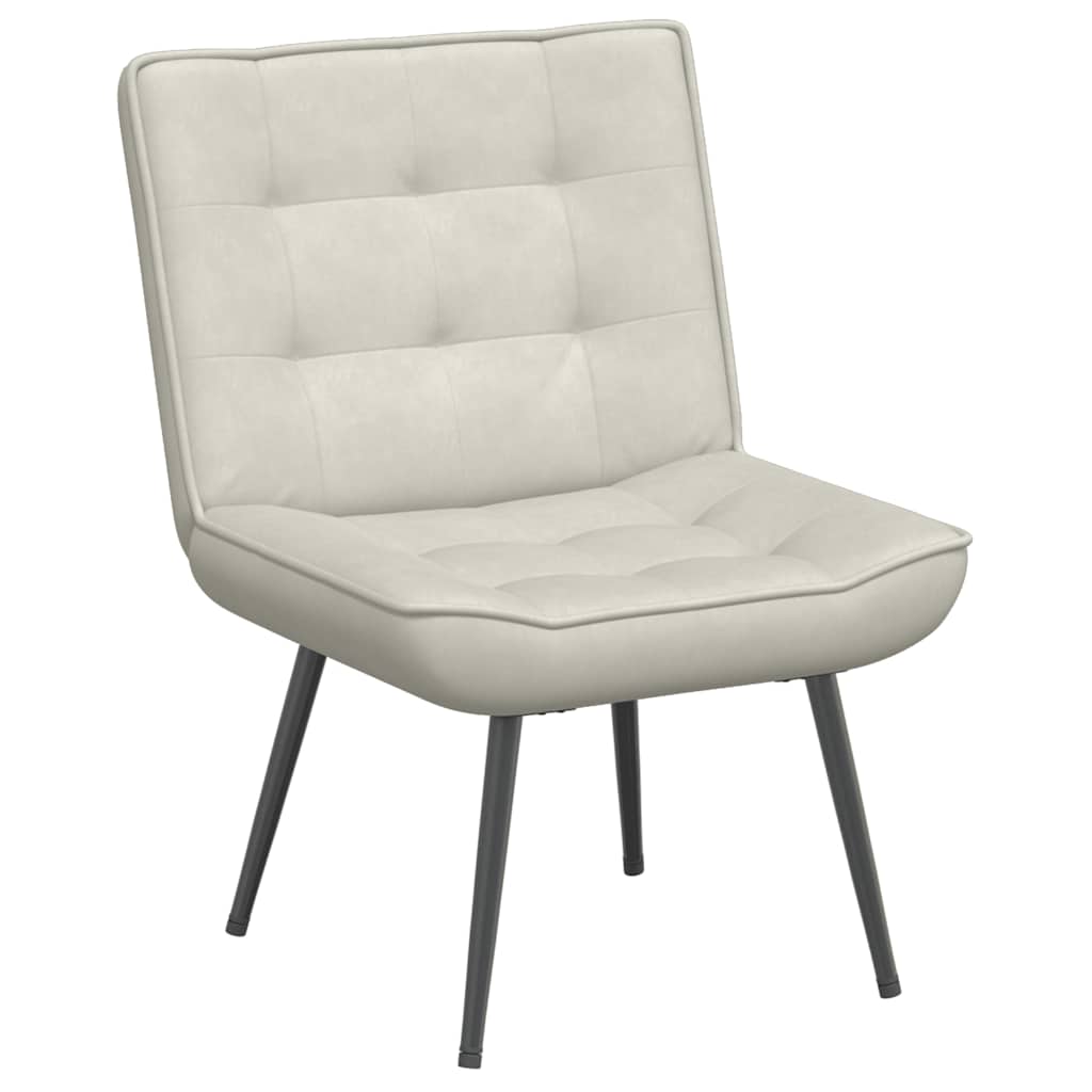 Relaxstoel 64x74x84 cm fluweel crèmekleurig is nu te koop bij PeponiXL, paradijselijk wonen!