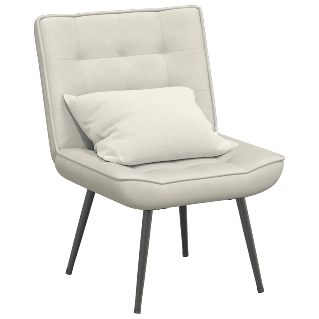 Relaxstoel 64x74x84 cm fluweel crèmekleurig is nu te koop bij PeponiXL, paradijselijk wonen!