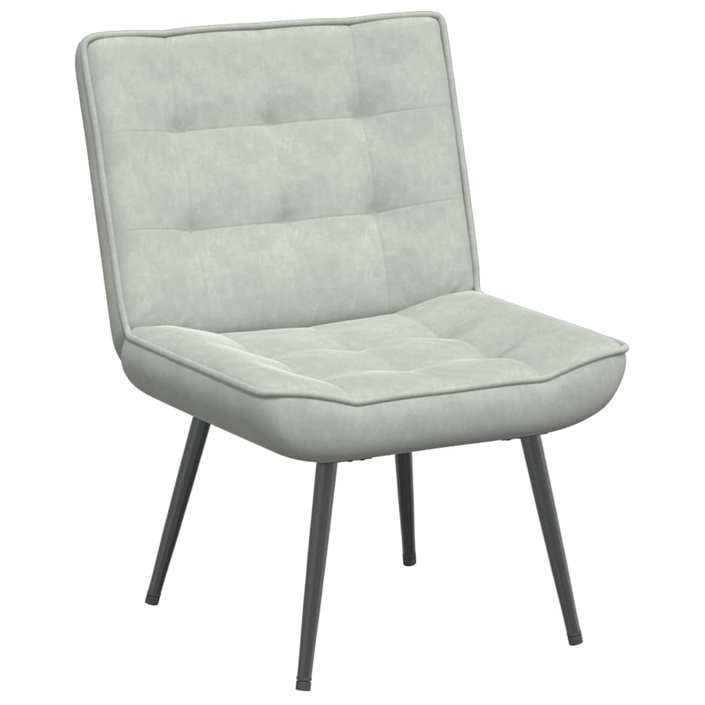 Relaxstoel met voetenbank fluweel lichtgrijs is nu te koop bij PeponiXL, paradijselijk wonen!