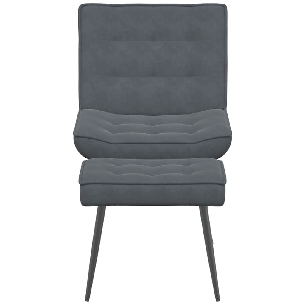 Relaxstoel met voetenbank fluweel donkergrijs is nu te koop bij PeponiXL, paradijselijk wonen!