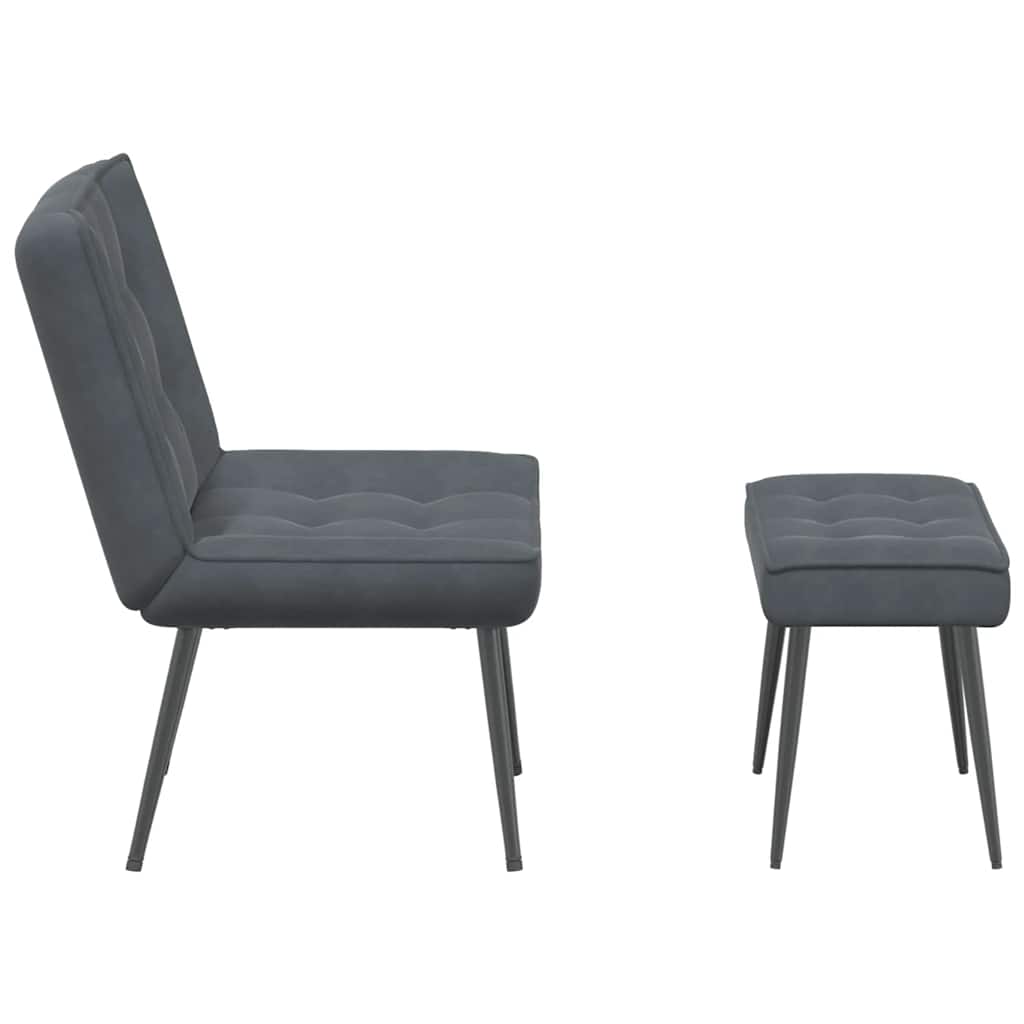 Relaxstoel met voetenbank fluweel donkergrijs is nu te koop bij PeponiXL, paradijselijk wonen!