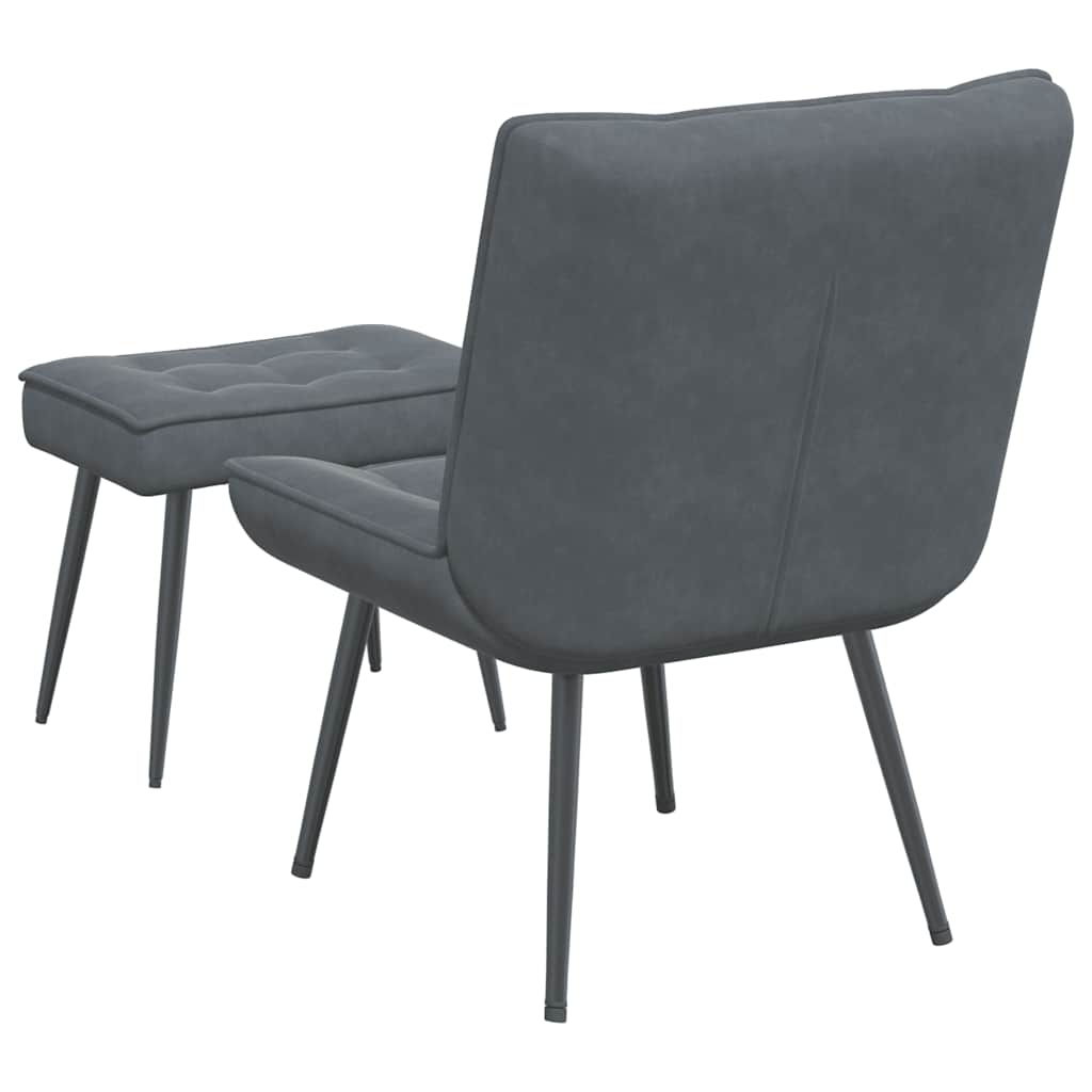 Relaxstoel met voetenbank fluweel donkergrijs is nu te koop bij PeponiXL, paradijselijk wonen!