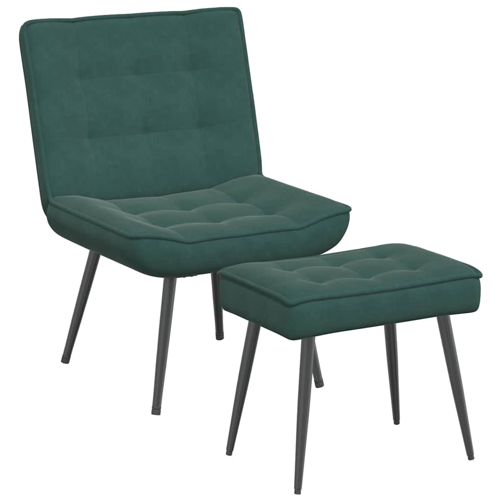 Relaxstoel met voetenbank fluweel donkergroen is nu te koop bij PeponiXL, paradijselijk wonen!